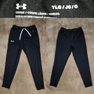 Under Armour Kids Black Tapper Sweatpants Sz Lg